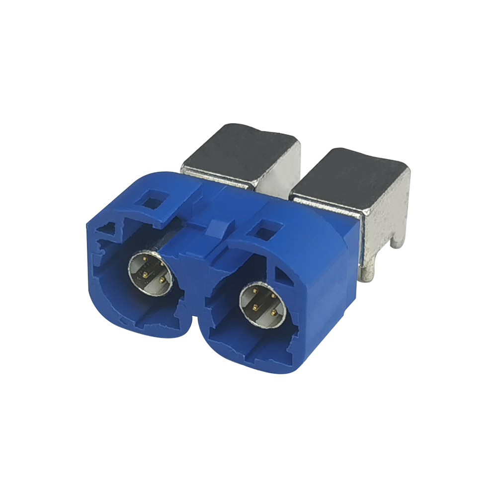 Fakra Color Coding Konektor FAKRA HSD 2x4Pin Double C Coding Warna Biru Untuk Pemasangan PCB
