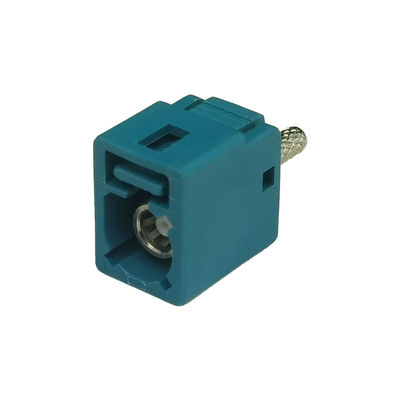 Single Port FAKRA Z Type Connector WaterBlue Color Untuk Otomotif
